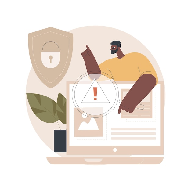 Ilustración de concepto abstracto de control de contenido de medios