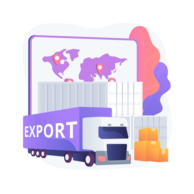 Ilustración de concepto abstracto de control de exportación