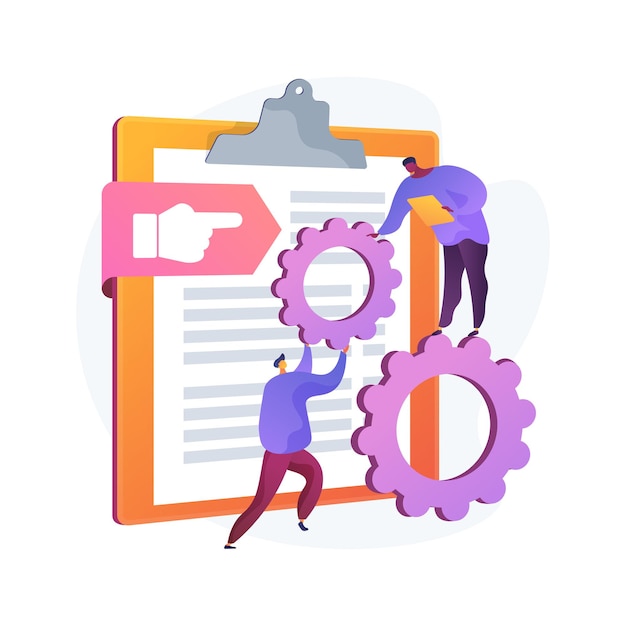 Ilustración del concepto abstracto del documento de visión y alcance