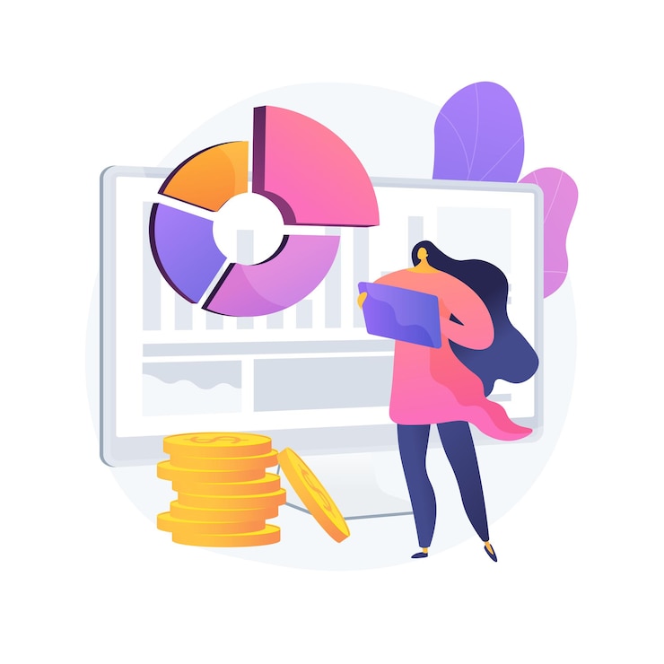 Vector gratuito ilustración de concepto abstracto de gestión de datos financieros