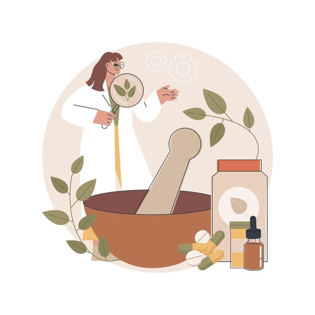 Ilustración de concepto abstracto de homeopatía
