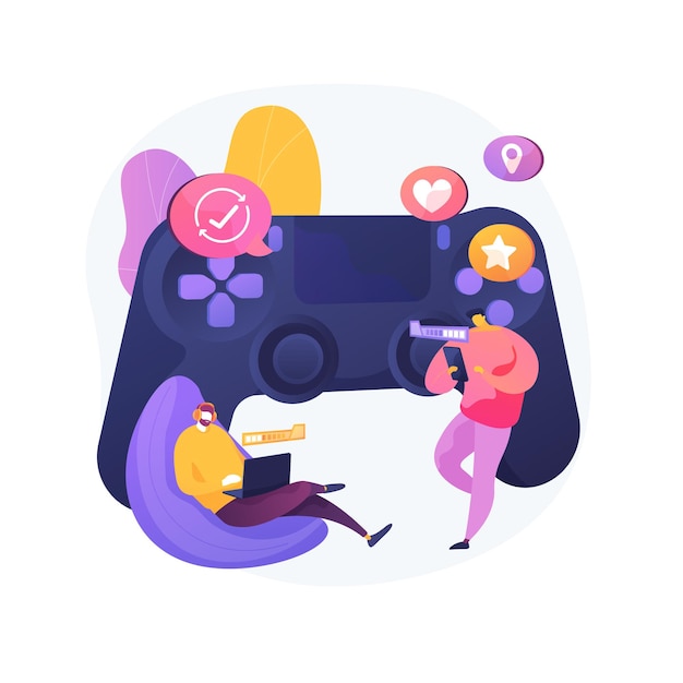 Ilustración de concepto abstracto de juego multiplataforma