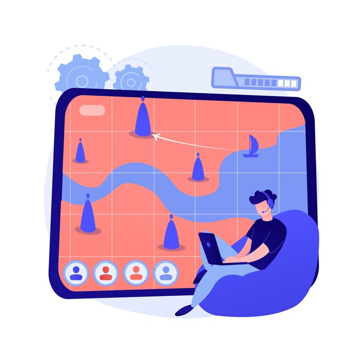 Vector gratuito ilustración de concepto abstracto de juegos de estrategia en línea
