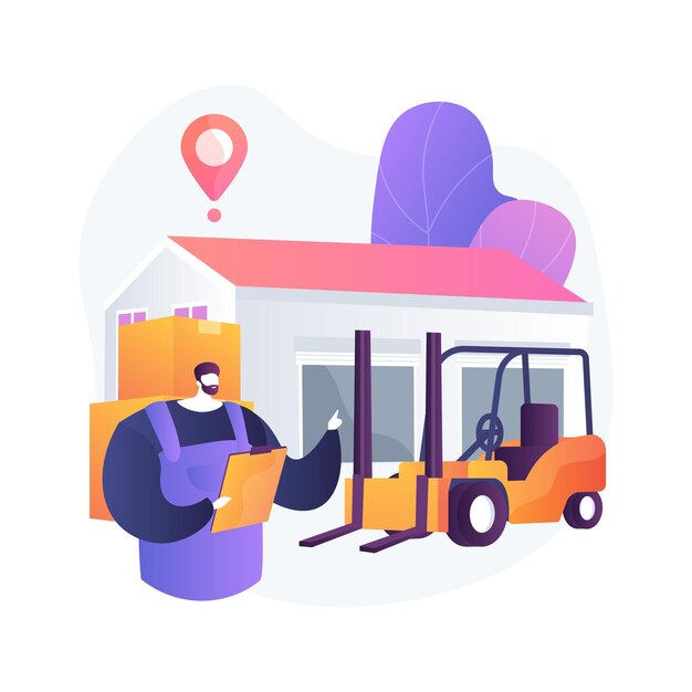 Ilustración de concepto abstracto de logística de almacén