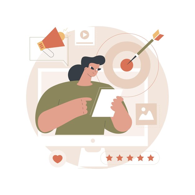 Ilustración de concepto abstracto de marketing de contenidos