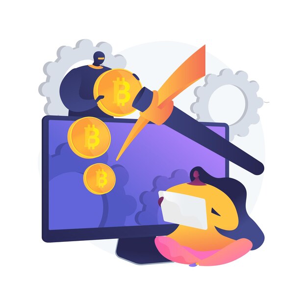 Ilustración de concepto abstracto de minería oculta