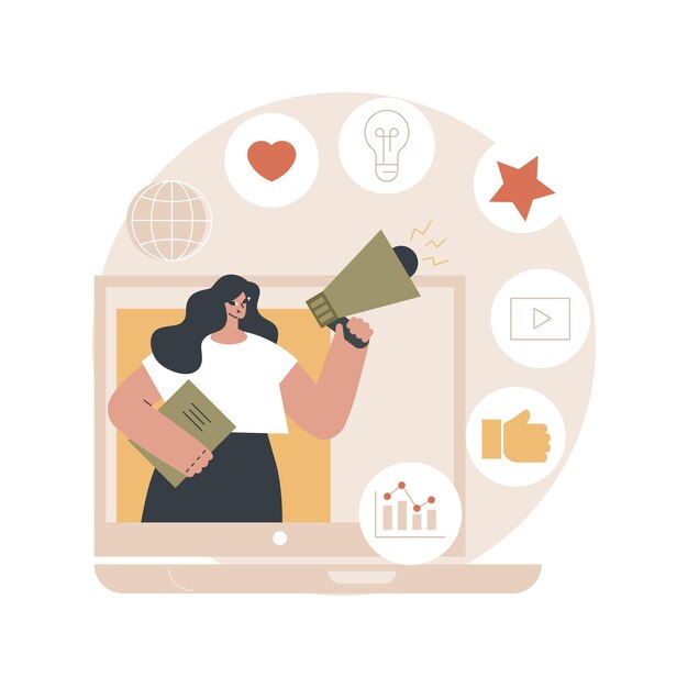 Ilustración de concepto abstracto de publicidad
