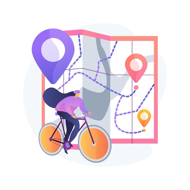 Ilustración de concepto abstracto de red de carriles bici