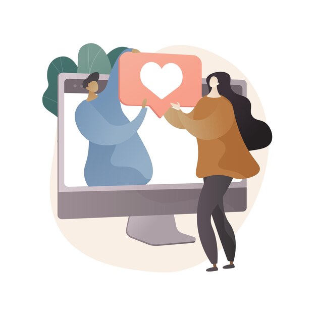 Ilustración de concepto abstracto de relaciones en línea
