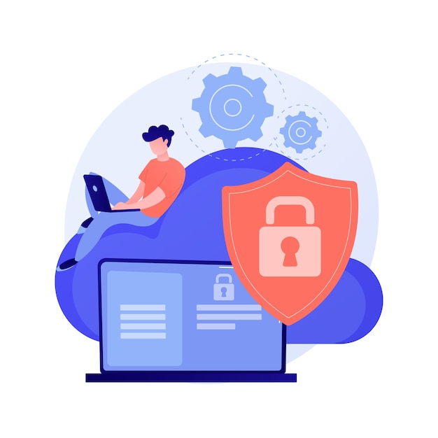 Ilustración de concepto abstracto de seguridad de computación en la nube