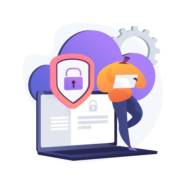 Ilustración de concepto abstracto de seguridad de computación en la nube