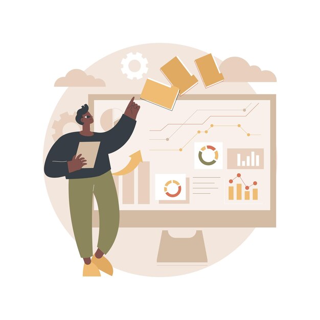 Ilustración de concepto abstracto de tablero de inteligencia empresarial