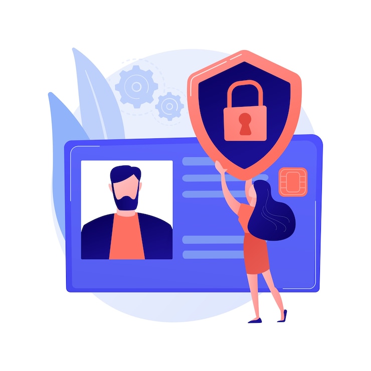 Vector gratuito ilustración de concepto abstracto de tarjeta de identificación inteligente
