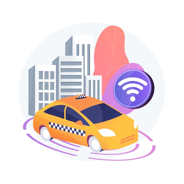 Ilustración de concepto abstracto de taxi autónomo