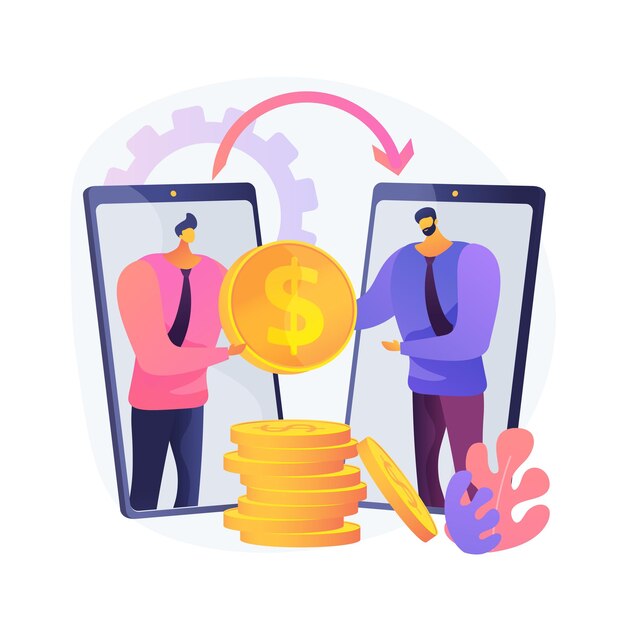 Ilustración de concepto abstracto de transferencia de dinero