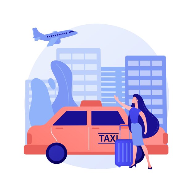Ilustración de concepto abstracto de transferencia de taxi