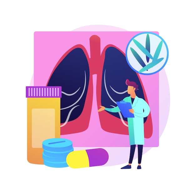 Ilustración del concepto abstracto de tuberculosis. Día mundial de la tuberculosis, infección por micobacterias, diagnóstico y tratamiento, enfermedad pulmonar infecciosa, metáfora abstracta de infección contagiosa.