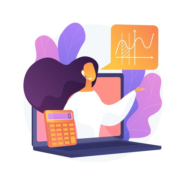 Ilustración de concepto abstracto de tutoría de matemáticas en línea. Clases particulares de matemáticas, alcance sus metas académicas, educación en línea en cuarentena, educación en el hogar, maestros calificados
