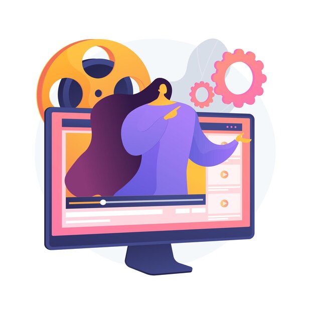 Ilustración de concepto abstracto de videos instructivos