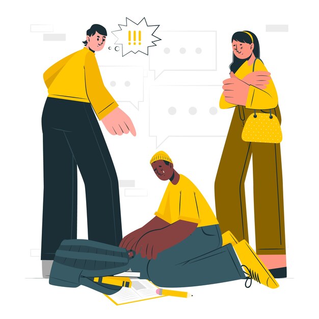 Ilustración del concepto de acoso racista