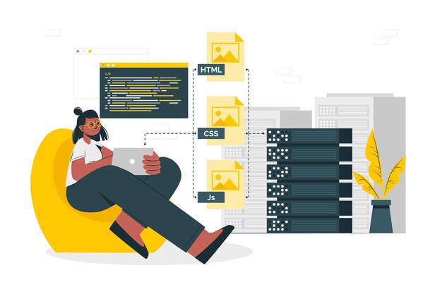 Ilustración de concepto de activos estáticos