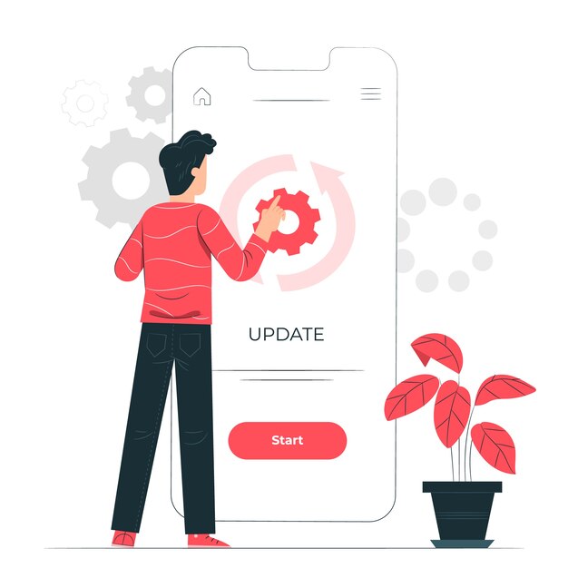 Ilustración del concepto de actualización