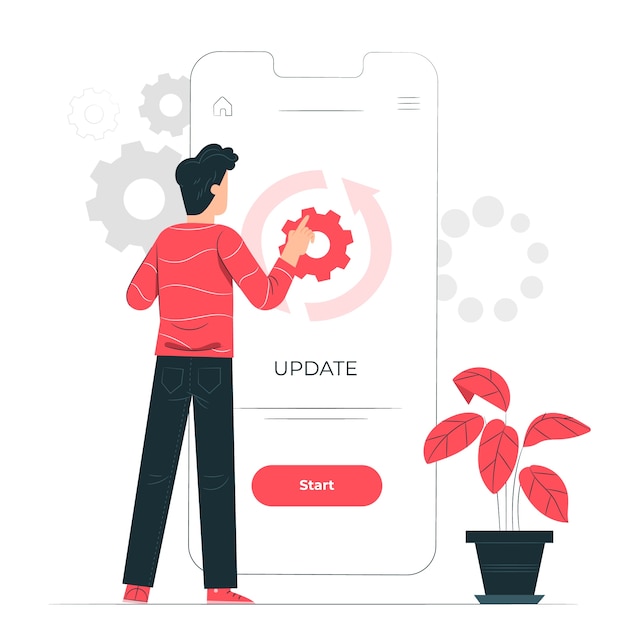 Ilustración del concepto de actualización