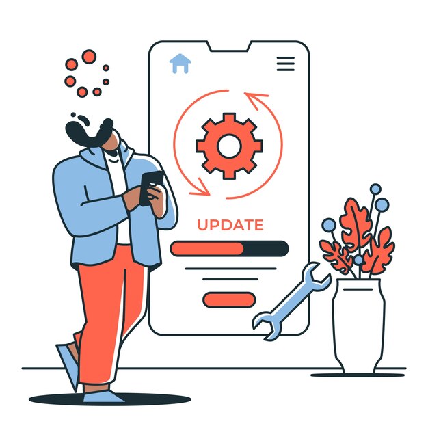 Ilustración del concepto de actualización