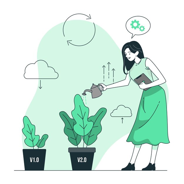 Ilustración del concepto de actualización