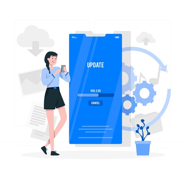 Ilustración del concepto de actualizar