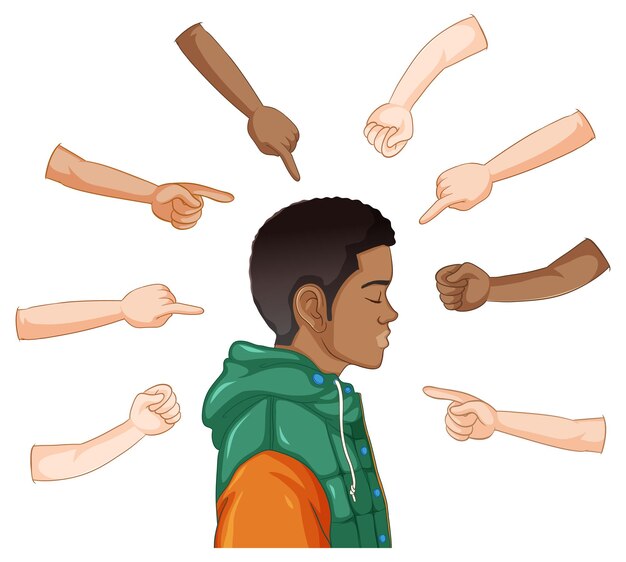 Ilustración del concepto de acusación y culpa