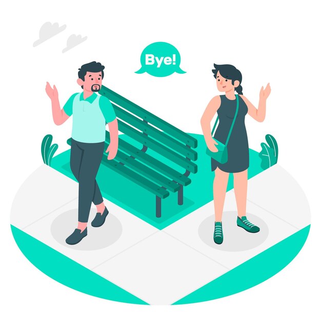 Ilustración del concepto de adiós