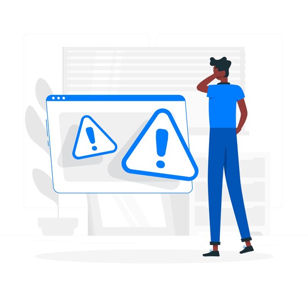 Ilustración del concepto de advertencia