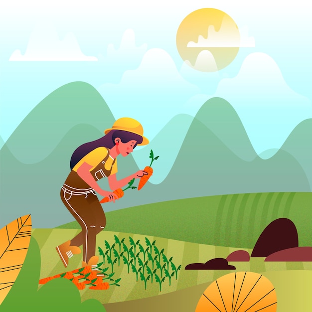 Vector gratuito ilustración del concepto de agricultura ecológica