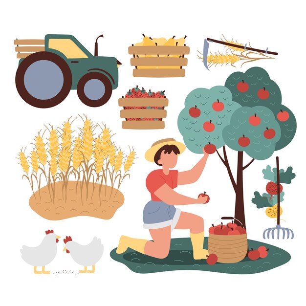 Ilustración del concepto de agricultura ecológica