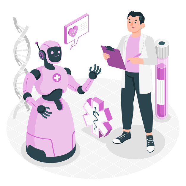 Ilustración del concepto de Ai en la asistencia sanitaria