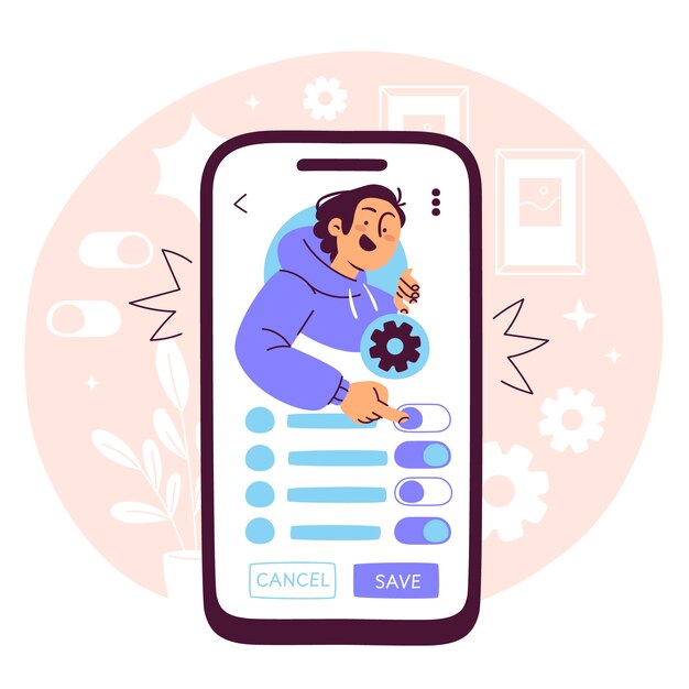 Ilustración del concepto de ajustes personales