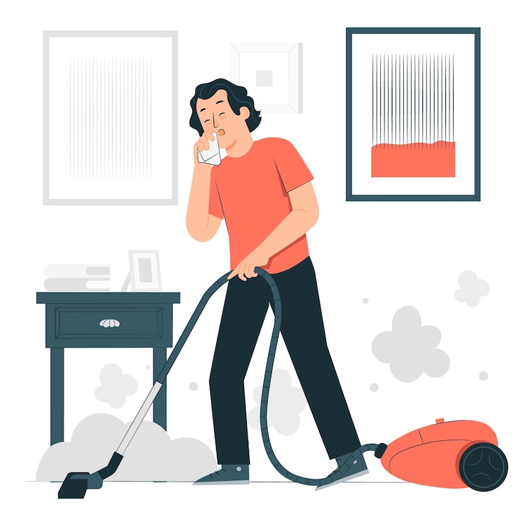 Vector gratuito ilustración de concepto de alergia al polvo