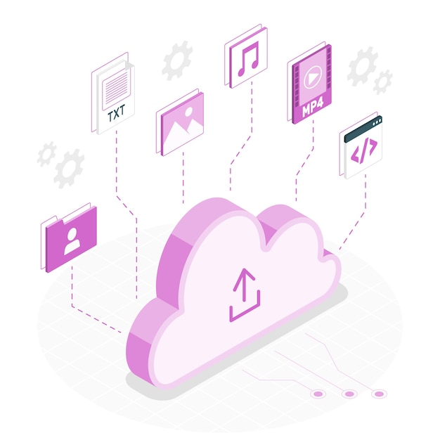 Vector gratuito ilustración del concepto de almacenamiento en la nube