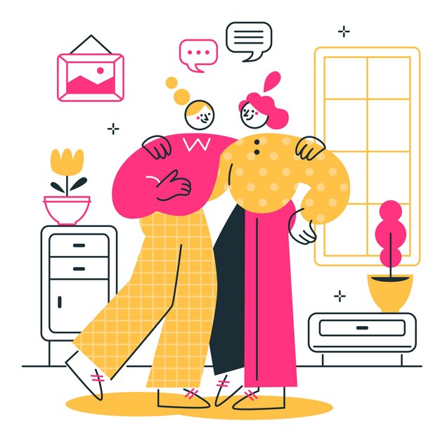 Ilustración del concepto de amistad