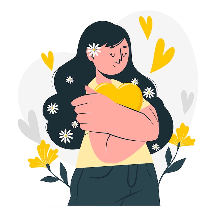 Vector gratuito ilustración del concepto de amor propio