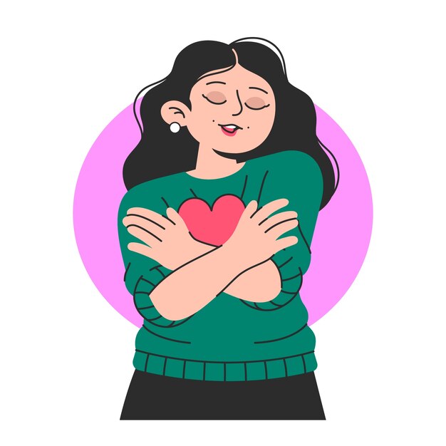 Ilustración del concepto de amor propio