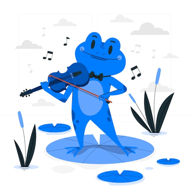 Vector gratuito ilustración del concepto de un animal tocando el violín