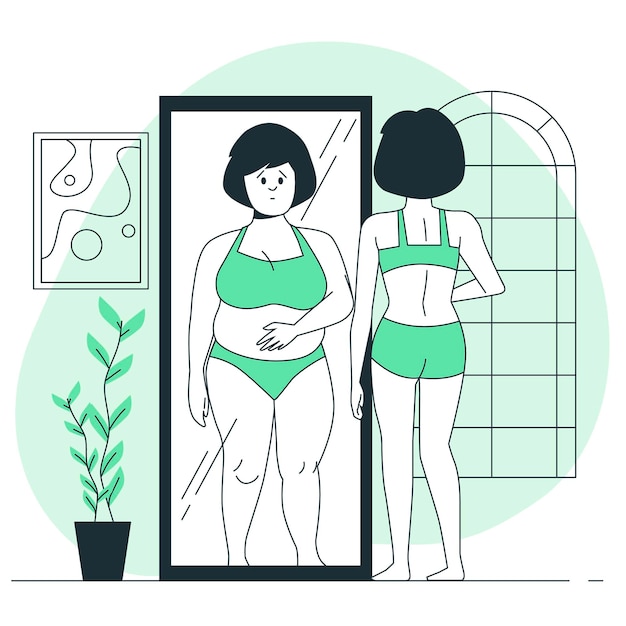 Vector gratuito ilustración del concepto de anorexia