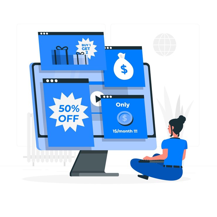 Vector gratuito ilustración de concepto de anuncios en línea