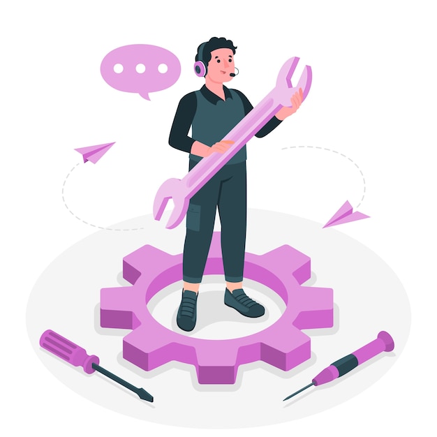 Ilustración del concepto de apoyo técnico