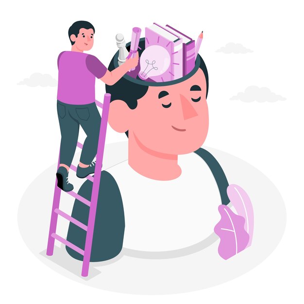 Ilustración del concepto de aprender cosas nuevas