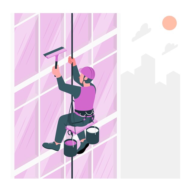 Ilustración del concepto de arandela de ventana