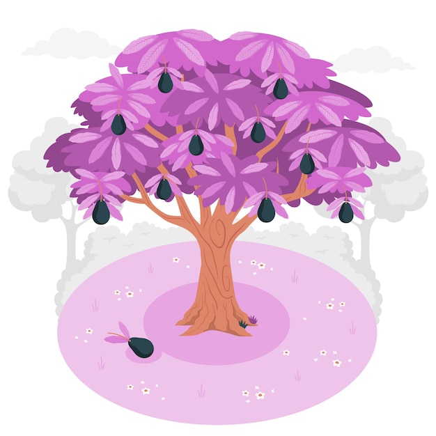 Vector gratuito ilustración del concepto de árbol de aguacate