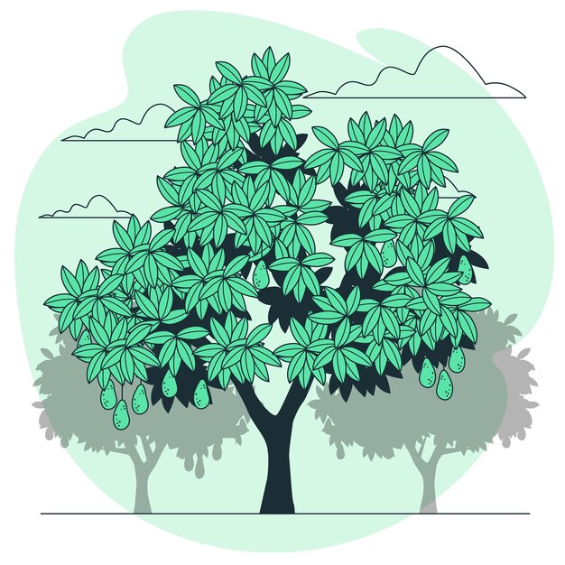 Ilustración del concepto de árbol de aguacate